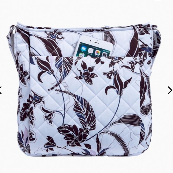 NWOT VERA BRADLEY floral white and black crossbody bag - Picture 2 of 12